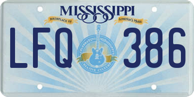 MS license plate LFQ386