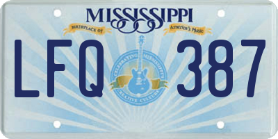 MS license plate LFQ387