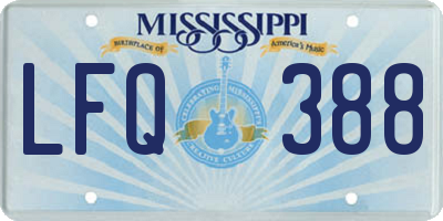 MS license plate LFQ388