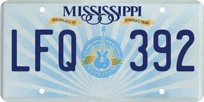 MS license plate LFQ392