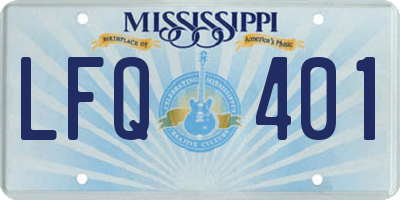 MS license plate LFQ401