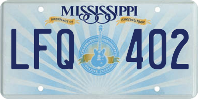 MS license plate LFQ402