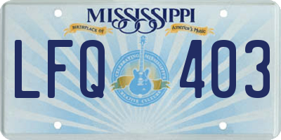 MS license plate LFQ403