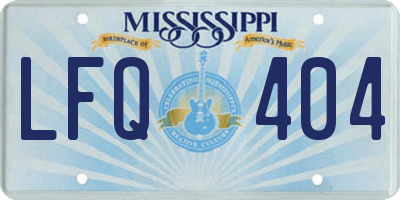 MS license plate LFQ404