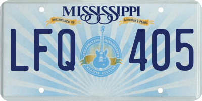 MS license plate LFQ405