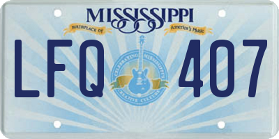 MS license plate LFQ407