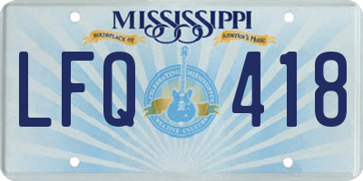 MS license plate LFQ418