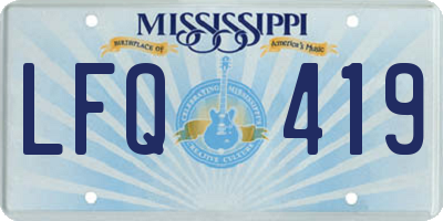 MS license plate LFQ419