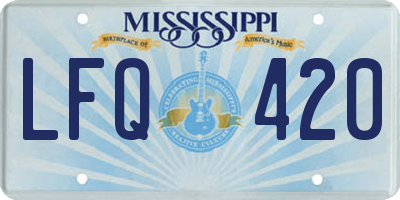 MS license plate LFQ420