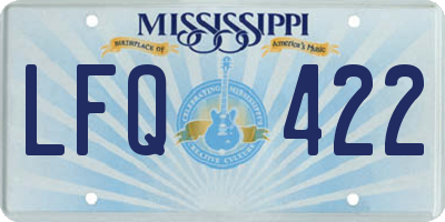 MS license plate LFQ422
