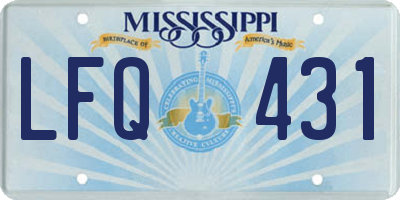 MS license plate LFQ431