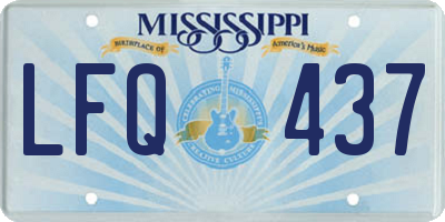 MS license plate LFQ437