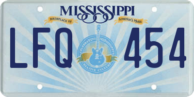 MS license plate LFQ454