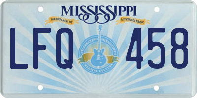 MS license plate LFQ458