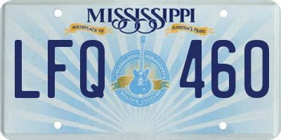 MS license plate LFQ460
