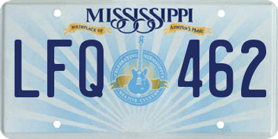 MS license plate LFQ462
