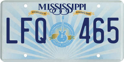 MS license plate LFQ465