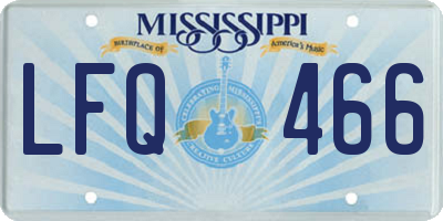 MS license plate LFQ466