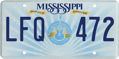 MS license plate LFQ472