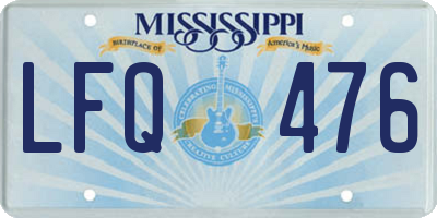 MS license plate LFQ476