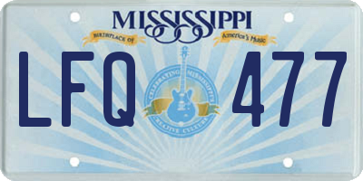MS license plate LFQ477