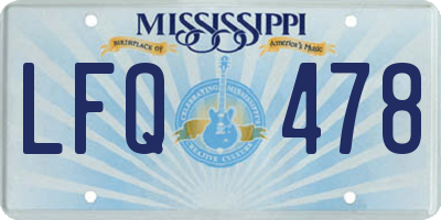MS license plate LFQ478