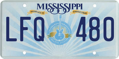 MS license plate LFQ480