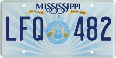 MS license plate LFQ482