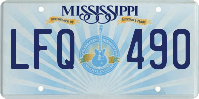 MS license plate LFQ490