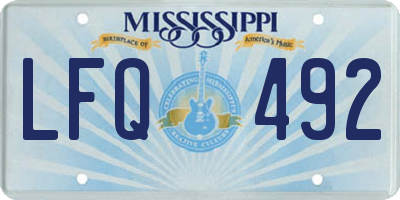 MS license plate LFQ492