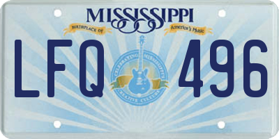 MS license plate LFQ496