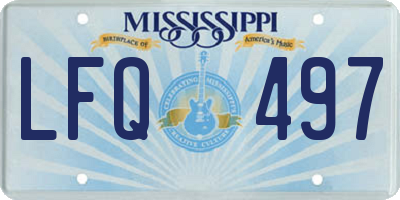 MS license plate LFQ497