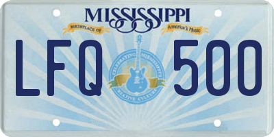 MS license plate LFQ500