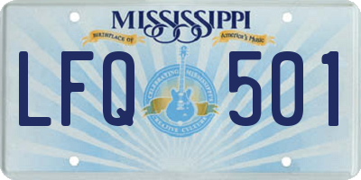 MS license plate LFQ501