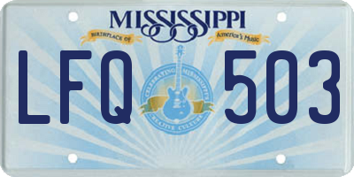 MS license plate LFQ503