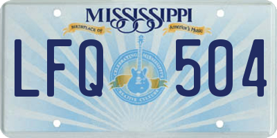 MS license plate LFQ504