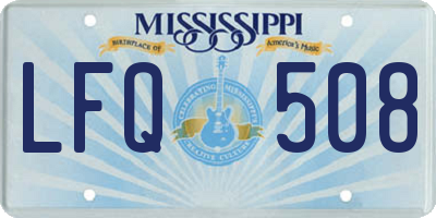 MS license plate LFQ508