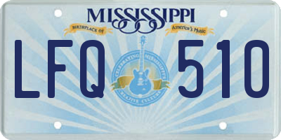 MS license plate LFQ510
