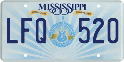 MS license plate LFQ520