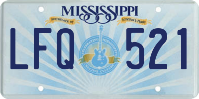 MS license plate LFQ521