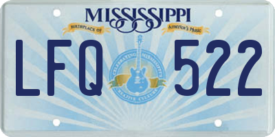 MS license plate LFQ522