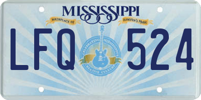 MS license plate LFQ524