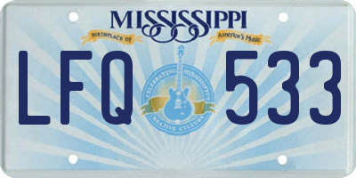 MS license plate LFQ533