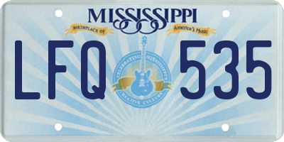 MS license plate LFQ535