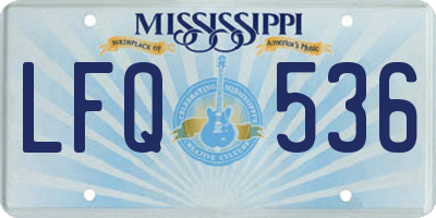 MS license plate LFQ536