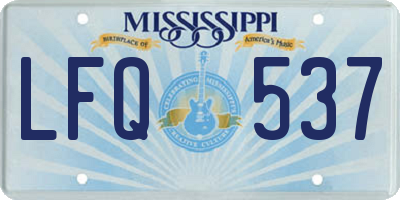 MS license plate LFQ537