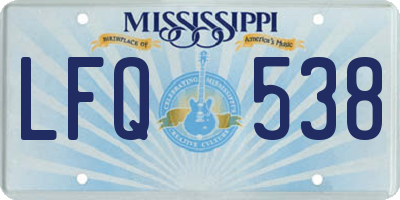 MS license plate LFQ538