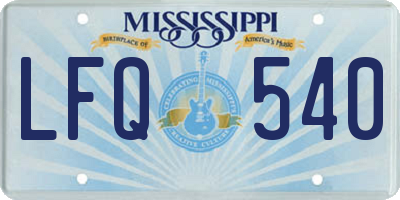 MS license plate LFQ540
