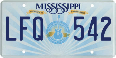 MS license plate LFQ542
