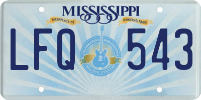 MS license plate LFQ543